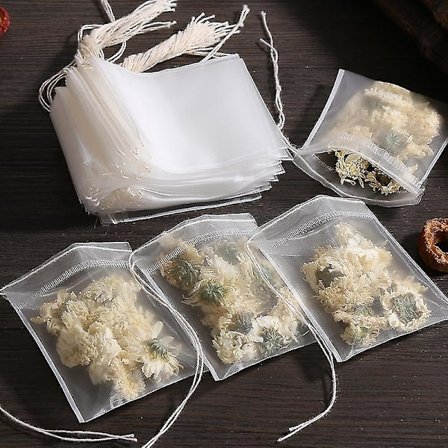 100 Pcs Disposable Tea Bags Filter Bags For Tea Infuser With String Heal Seal, Food Grade Non-woven Fabric Spice Filters Teabags