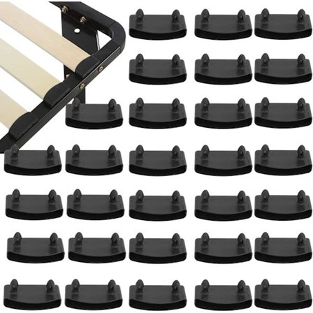 Sorte Lamel Endestykker til Seng 55mm, 40 Stk. Lamel Endestykker til Seng Udskiftning Plastik Lamelstøtter til Seng Kompatible Seng Lamelsidestøtter 