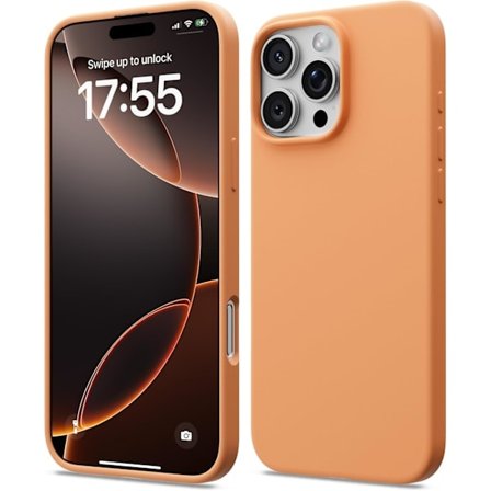 iPhone 16 Pro Skal Flytande Silikon, Stötsäkert Skal Kompatibelt med iPhone 16 Pro Skal Mjukt, Fullt Skydd Skal (Orange) Orange iPhone 16 Pro