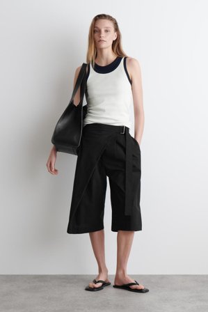 COS Women's Camiseta De Tirantes De Canalé in Blanco