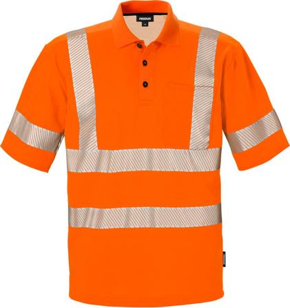 Arbetskläder Fristads Herr Varsel Pikétröja 7406 GPHV, klass 2, Varsel Orange