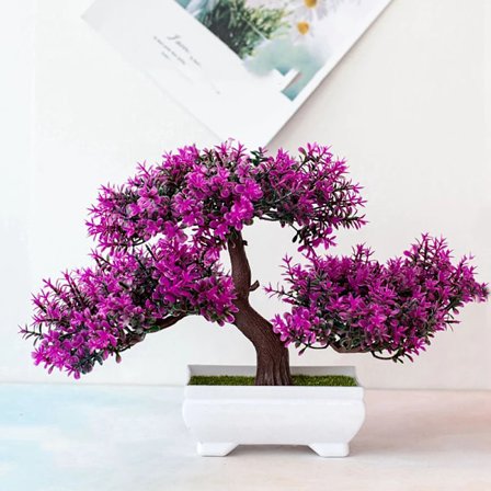 Konstgjorda växter bonsai liten träd kruka falsk växt blommor krukor prydnader för hem fest bröllop dekoration tillbehör