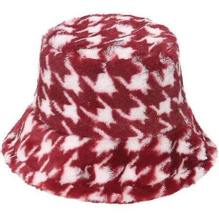 Cau De Pcheur - Trykt Geometrisk Myk Fluffy Plysj Hette, Tykk Kant, Fiskerhatt, Vintage Vinterhatt, Hette for Par