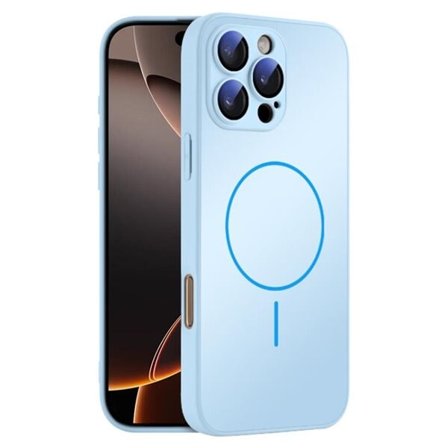 Bagsiden af hærdet glas med MagSafe til iPhone 16 Pro Max - Lyseblå