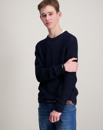 Grunt Anker Knit Blå Tröjor Kille - Kids Brand Store