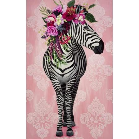 DIY 5d diamantmaleri krystalsæt, zebra og blomster vægkunst, d