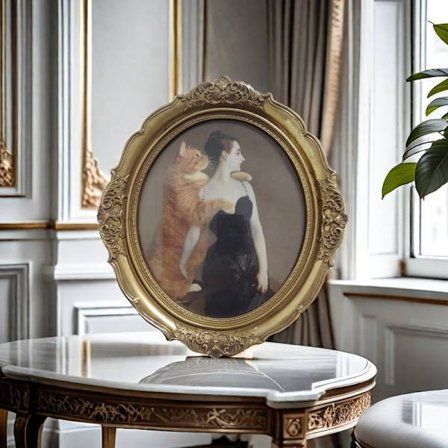 Barokk Oval Bilderamme Gullbryllup Bilderamme for Vegg