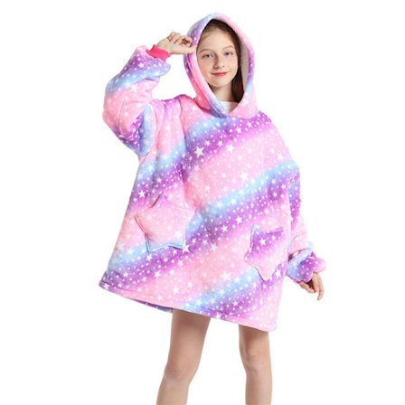 Kid Hoodie Filt Oversized Ultra Plush Fleece Filt Vinter