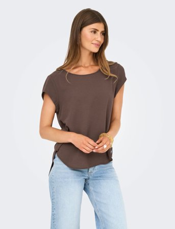 ONLY Onlvic S/S Solid Top Ptm - Brown - 38