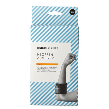 Matas Striber Neopren Albuerem Sort S/M, Medicin & Pleje, Støttebind, Albuebind