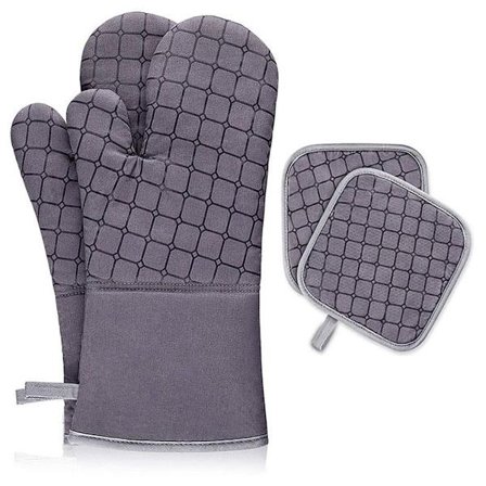 Køkkenovn handske, høj varmebestandig, 500 grader, ekstra grå KLB
