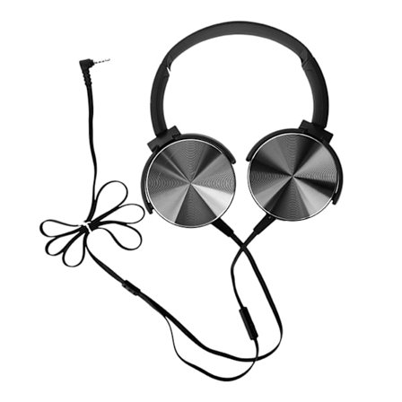Til Sony MDR XB450AP Extra Bass Hovedtelefoner med Let Justerbart Hovedbånd (Sort)