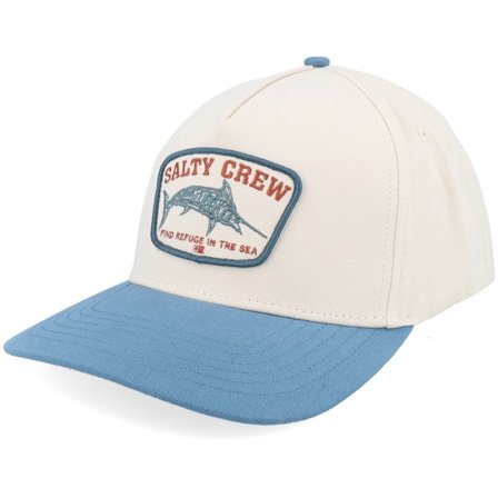 Salty Crew - Billfisher Off White/Blue Pilot Blue Strapback Adjustable Black Cap - @ Hatstore