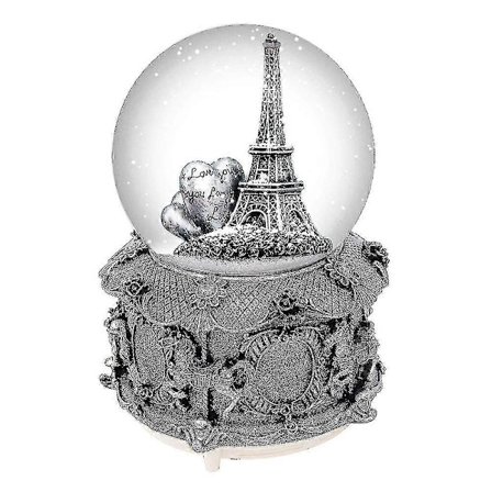 Paris Eiffeltårn Snøkule Musikkboks Med Automatisk Snøfall Og Fargerike Lys, 100mm 6" Høy (LGL)