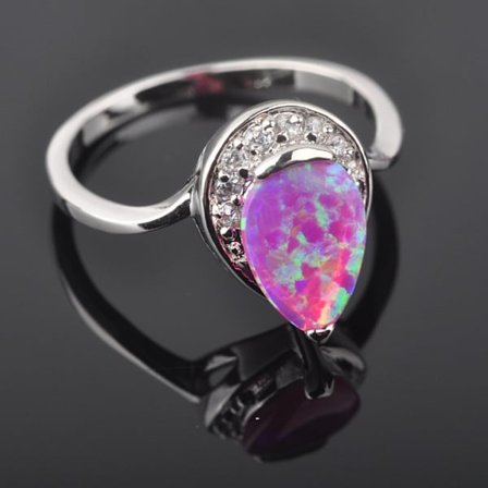 Silversmycken filled ring ROSA Brand Opal