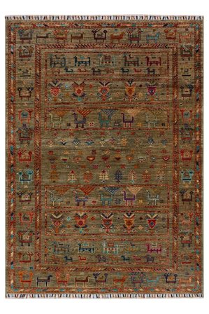 Hand Knotted Shabargan Rug 125X174 Wool Small