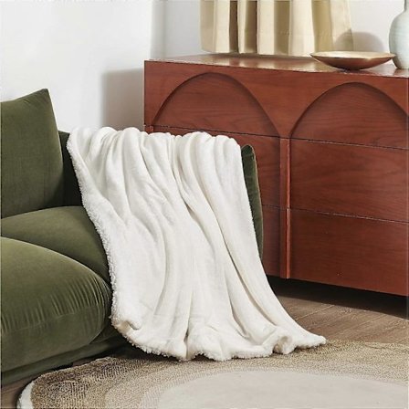 Bedsure Sherpa Fleece Pläd för Soffa - Grå Tjock Luddig Varm Mjuk Filtar och Plädar för Soffa, 127x152 cm
