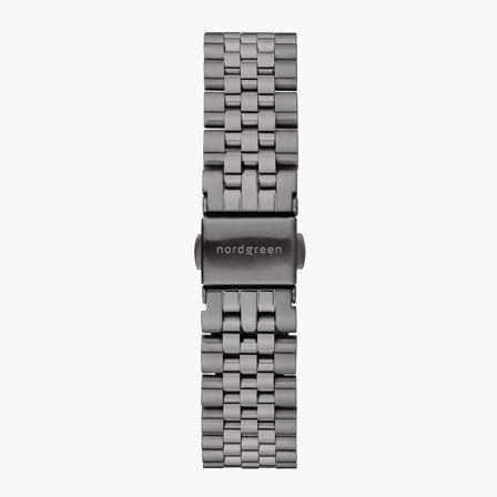 5-Link-Armband Edelstahl - Anthrazit - 36mm