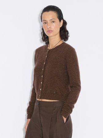 Holzweiler - Slim Cashmere Cardigan - Dk. Brown - Womens - Extra Small