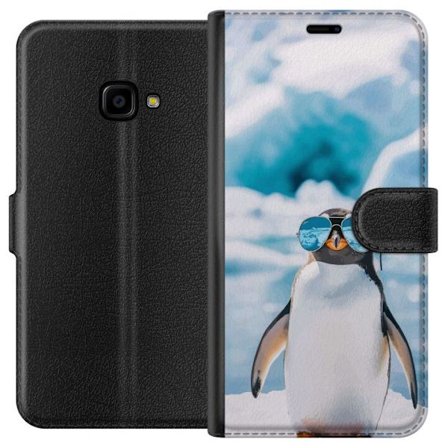 Kompatibelt Plånboksfodral till Samsung Samsung Galaxy Xcover 4 Pingvin med solglasögon rolig vinterdesign med arktisk bakgrund humoristisk och tren