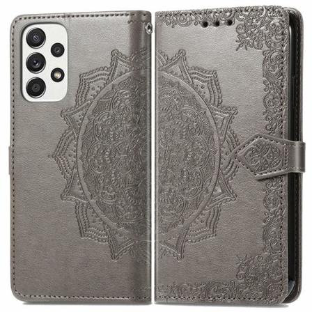 Mandala Samsung Galaxy A53 5G Flip Etui - Grå Silver grey
