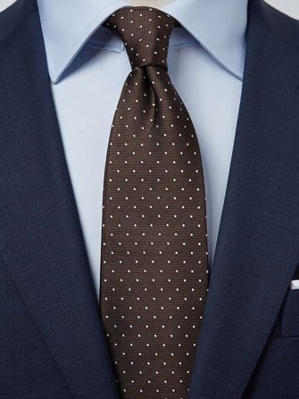 John Henric Men's Braune Gepunktete Krawatte Size 8