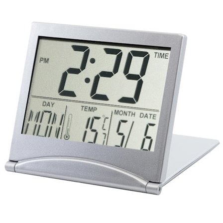 Sammenleggbar Digital LCD Bordklokke Temperatur Reisealarm