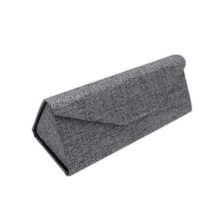 Grå Lin - Brilleetui Kvinner Designer Hard Case for Solbriller og Lesebriller - Miljøvennlig Lin Brilleetui Trekant Folding Myopia Sung