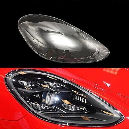 Högkvalitativ lampskärmlampskärmlampskärm Bilglas Lampa Strålkastare Lampskydd Skal Auto Kompatibel med Porsche Panamera GTS 2017 2018-Perfekt