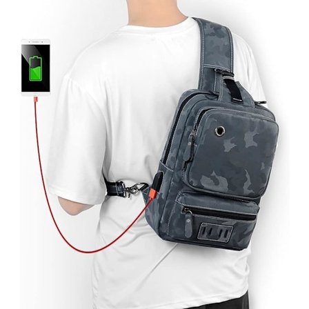 Sling Crossbody Bag Axelväska Herr och Dam Retro PU Läder Sling Ryggsäck Cykel, Mode