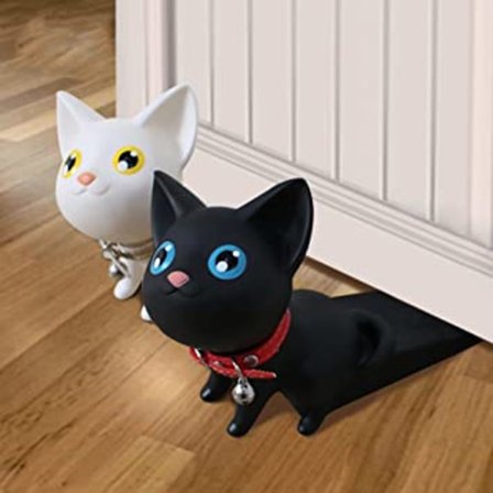 (Svartvit) Söta Kat Dekorativa Dörrstopp för Botten av Dörr S