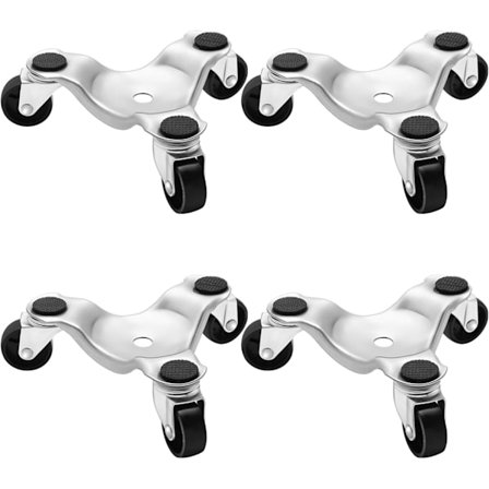 4 kpl 6 tuuman teräksinen kolmipyöräsarja huonekalujen ja kodinkoneiden siirtämiseen, kantavuus 220 kg