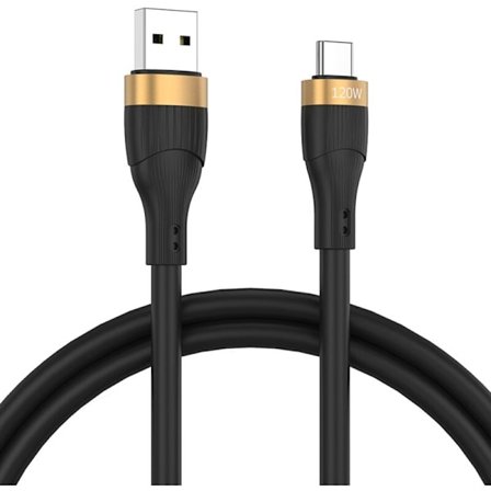 USB-kabel Ny 120W 6Ft Type C-kabel Laderkabel for Android Super Flash Ladingkabel - Svart