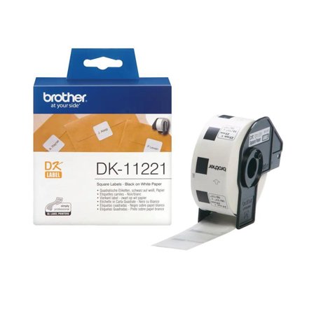 BROTHER Etikett DK11221 23x23mm 1000/fp - Lyreco - Kontorsmaskiner - Etikettskrivare och etiketter - Etiketter - Brother