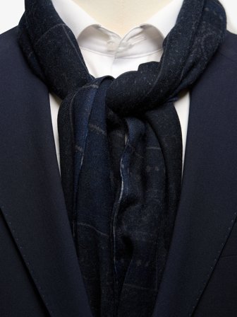 John Henric Men's Blauer Schal Paisley Size Onesize