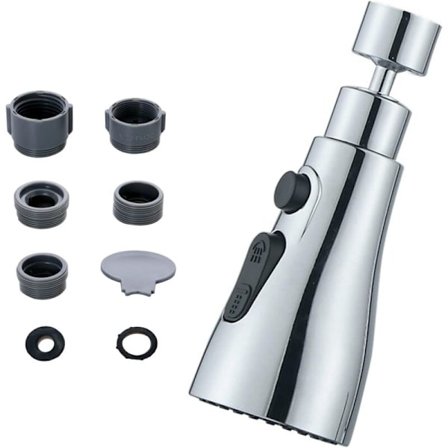 Sprayhode for 360-graders svingbar kjøkkenkran, erstatning for kjøkkenkranhode, renset vann, springvann (legeringskoblinger)