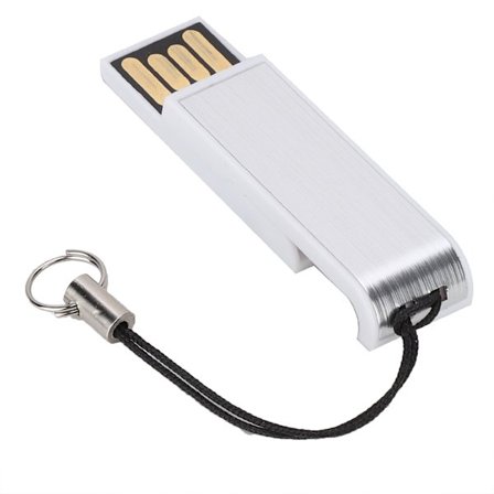 16G Mini Bärbar Push och Pull USB2.0 U-skiva med Kedja för Windows Vista/7/10/Mac Vit