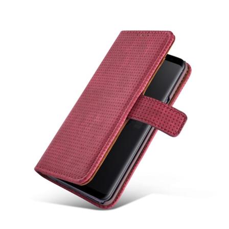 Fodral Med Plånbok "vintage Mesh" För Samsung Galaxy S9 Plus Röd