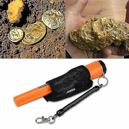 Håndholdt metalldetektor 360-graders sideskanning med LED-pinpoint metalldetektorskanner, gul, 230 x 40 x 40 mm