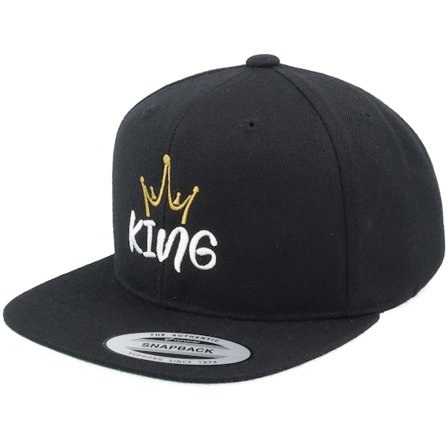 Kiddo Cap - Kids Little King Crown Black Snapback Snapback Black Cap - @ Hatstore