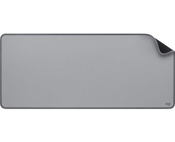 Logitech Desk Mat Studio Series - Mid Grey - Stor musmatta av spilltåligt material med sydda kanter