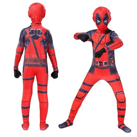 Jenter Ghost Spider Stacy Gwen Cosplay Halloween Kostyme Jumpsuit Maskerade Rød Deadpool