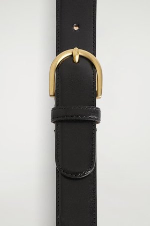 COS Femme Ceinture En Cuir À Boucle En D in Noir