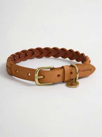 nordog Hugo flettet Halsbånd Cognac S, Tøj & Bolig, Tilbehør Til Kæledyr, Halsbånd & Seler