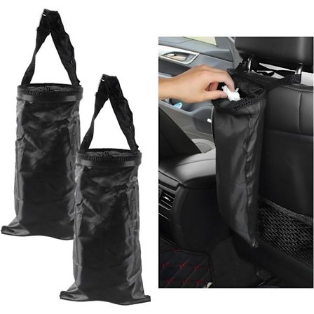 ING Bil interiør dobbelt-stykke affaldsposer - vaskbare affaldsposer - biltilbehør - sort