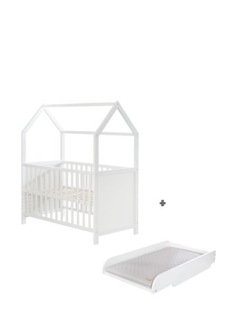 ROBA House Bed 60 X 120Cm + Changing Top - White - 60X 120CM