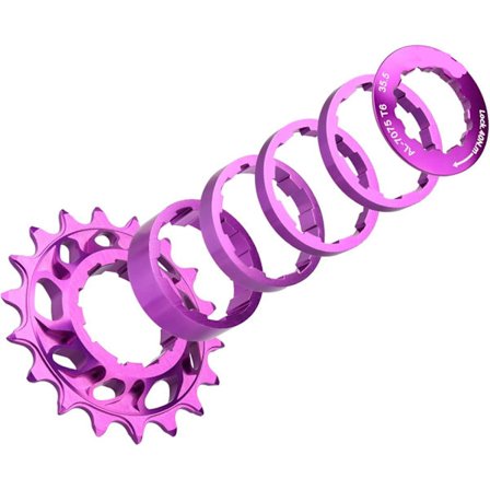 16T Single Speed Krankdrev Konverteringssett for Flergirsykkel til Dirt Jump/BMX Aluminium Single Speed Kassett med Avstandsstykke og Låsering