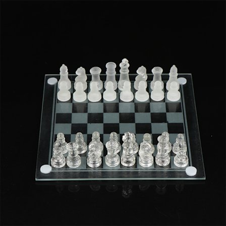 1Set Craft Crystal Glass Chess Set Murtumaton shakkipeli