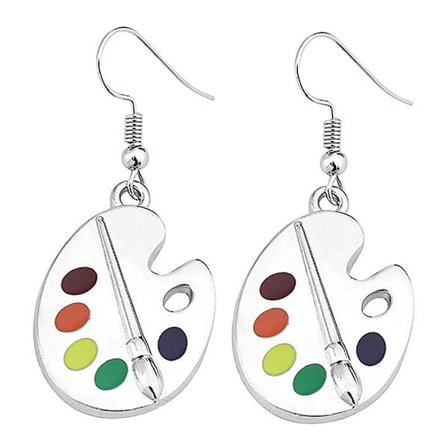 Konstnär Pensel Örhängen Paint Palette Charm Örhängen Färgglada Målare Smycken Konstnär Present Konst Lärare Presenter