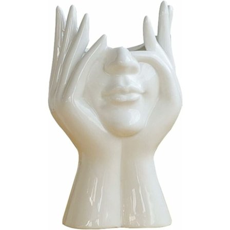 Keramisk Vas Huvud, Kreativt Människoansikte Blomkruka Människoansikte Form Blomkruka Grekisk Staty Vas Huvuden för Suckulenter